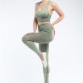 Alta qualidade de tamanho de ioga ativa de tingimento de desgaste cor de coroa escorrer de leggings sem costura respirável